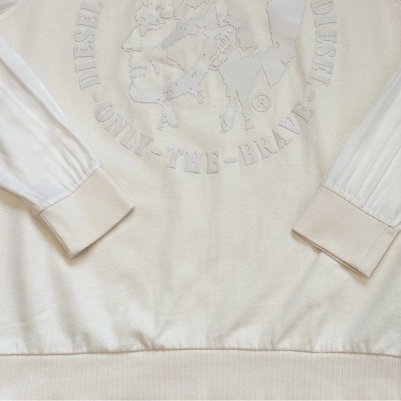 Diesel Only The Brave Women’s Sweatshirt with Raglan Sheer Long Sleeves Medium - Picture 6 of 11